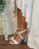 White Bridal Shoes High Heel Strap