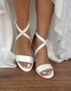 White Bridal Shoes High Heel Strap