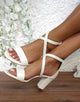 White Bridal Shoes High Heel Strap