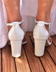 White High Heel Tassels Strap Rhinestones Bridal Shoes