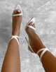 Black Strap Sexy Pointed Toe Stiletto Sandals