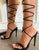 Black Open Toe Lace Up High Heel Sandals