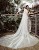 Ivory Tulle Long Wedding Veil With Pearl