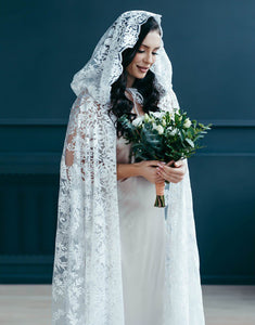 Ivory Lace Long Wedding Veil