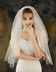 Ivory Tulle Short Wedding Veil With Pearl