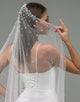 Ivory Tulle Simple Short Wedding Veil With Pearl