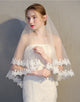 Ivory Tulle Lace Short Wedding Veil
