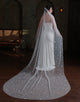 Ivory Tulle Long Cathedral Veil With Embroidery