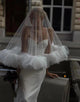 Ivory Tulle Ruffled Wedding Veil