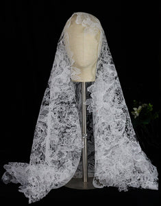 Ivory One-tier Lace Simple Wedding Veil
