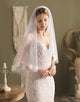 Ivory Tulle Lace Flower Pearl Wedding Veil
