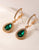 Dark Green Rhinestones Earrings
