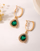 Dark Green Rhinestones Earrings