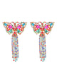 Rhinestone Super Sparkle Butterfly Tassel Earrings