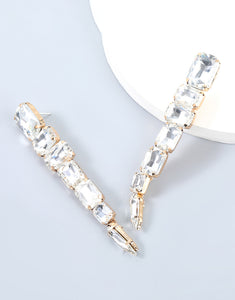 Rhinestone Geometric Long Earrings