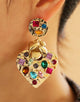 Fancy Color Rhinestones Heart Earrings
