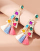 Colored Rhinestones Geometric Earrings