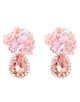 Rhinestones Resin Floral Teardrop Earrings