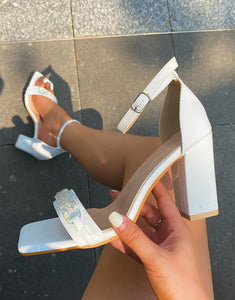 Simple Strap Open Toe High Sandals