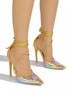 Colorful Pointed Toe Strappy Thin High Heel Sexy Sandals