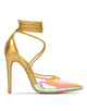 Colorful Pointed Toe Strappy Thin High Heel Sexy Sandals