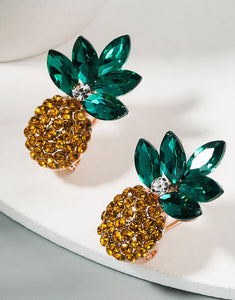 Colorful Rhinestone Pineapple Earrings