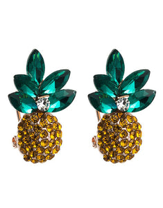 Colorful Rhinestone Pineapple Earrings
