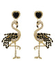 Vintage Rhinestone Flamingo Earrings