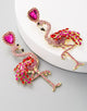 Vintage Rhinestone Flamingo Earrings