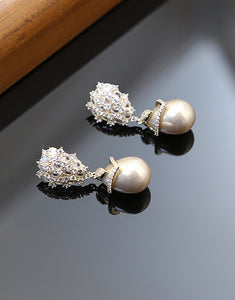 Lilac Drop Pearl Earrings