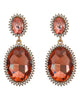 Fuchsia Oval Rhinestone Earrings