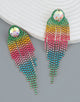 Sparkly Gradient Color Long Tassel Earrings