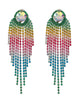 Sparkly Gradient Color Long Tassel Earrings