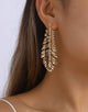 Gold Feather Leaf Earrings