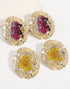 Yellow Rhinestone Geometric Earrings