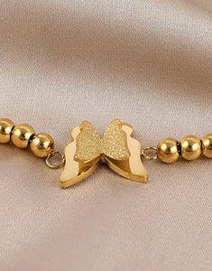 Gold Double Layer Butterfly Bracelet