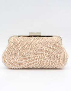 Champagne Wave Print Pearl Handbag