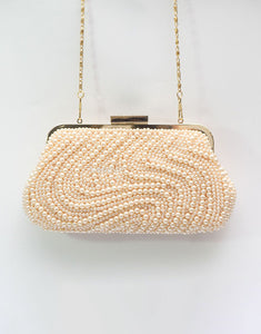 Champagne Wave Print Pearl Handbag