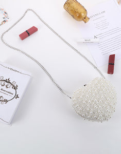 White Heart Pearl Handbag