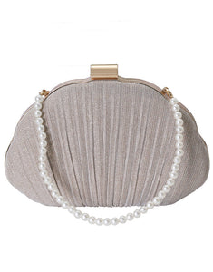 Pearl Pleated Banquet Handbag