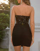 Strapless Black Glitter Homecoming Dress with Sequins
