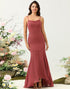 Desert Rose Spaghetti Straps Mermaid Bridesmaid Dress