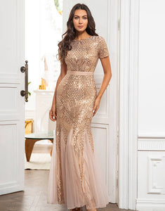 Blush Sequins Mother of the Bride Dress