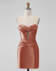 Bodycon Sweetheart Satin Corset Short Homecoming Dress