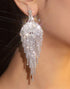 Silver Tassel Rhinestone Dangle Earrings