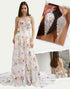 Ivory Apricot A-Line Sweetheart Neck Print Prom Dress with Accessories Set
