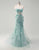 Green Spaghetti Mermaid Long Prom Dress with 3D Flowers Appliques