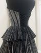 A Line Beading Black Homecoming Dress