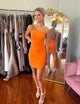 Orange One Shoulder Tight Homecoming Dress