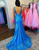 Golden Mermaid Sequined Backless Long Prom Dress
